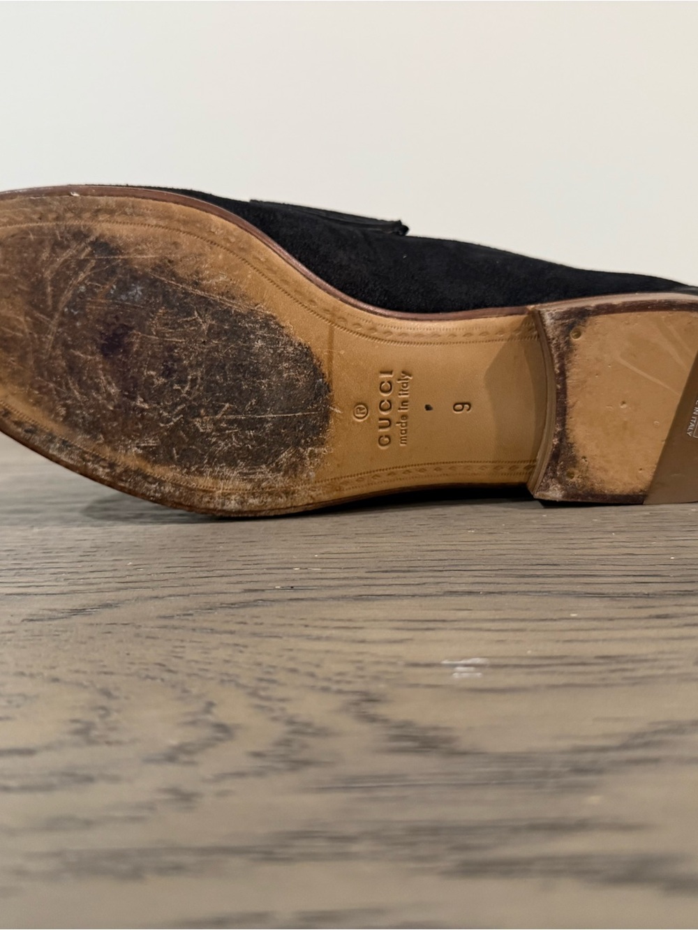 Gucci Black Suede Horsebit Loafers Size 9 - Picture 7 of 7